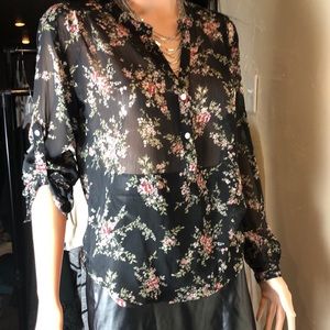 California Gypsy Semi sheer floral blouse. Size S